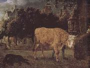 Jan van der Heyden Square cattle Spain oil painting artist